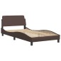 vidaXL Bettgestell mit Kopfteil Braun 100x200 cm Kunstleder vidaXL Bettgestell mit Kopfteil Braun 100x200 cm Kunstleder