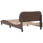 vidaXL Bettgestell mit Kopfteil Braun 100x200 cm Kunstleder vidaXL Bettgestell mit Kopfteil Braun 100x200 cm Kunstleder