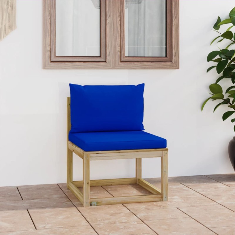 Garten-Mittelsofa mit Kissen Grün Imprägniertes Kiefernholz Garten-Mittelsofa mit Kissen Grün Imprägniertes Kiefernholz