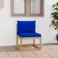 Garten-Mittelsofa mit Kissen Grün Imprägniertes Kiefernholz Garten-Mittelsofa mit Kissen Grün Imprägniertes Kiefernholz