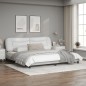 vidaXL Bettgestell mit Kopfteil Weiß 200x200 cm Kunstleder vidaXL Bettgestell mit Kopfteil Weiß 200x200 cm Kunstleder