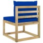 Garten-Mittelsofa mit Kissen Grün Imprägniertes Kiefernholz Garten-Mittelsofa mit Kissen Grün Imprägniertes Kiefernholz