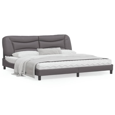 vidaXL Bettgestell mit Kopfteil Grau 200x200 cm Kunstleder