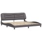 vidaXL Bettgestell mit Kopfteil Grau 200x200 cm Kunstleder vidaXL Bettgestell mit Kopfteil Grau 200x200 cm Kunstleder
