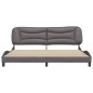 vidaXL Bettgestell mit Kopfteil Grau 200x200 cm Kunstleder vidaXL Bettgestell mit Kopfteil Grau 200x200 cm Kunstleder