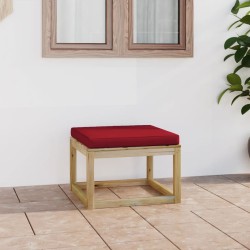 Gartenhocker mit Kissen Grün Imprägniertes Kiefernholz