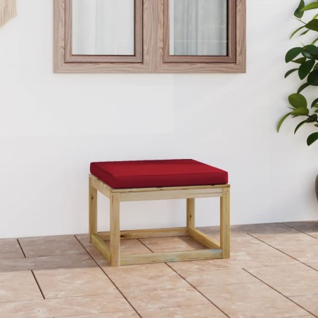 Gartenhocker mit Kissen Grün Imprägniertes Kiefernholz