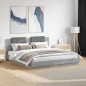 vidaXL Bettgestell mit Kopfteil und LED-Leuchten Betongrau 160x200 cm vidaXL Bettgestell mit Kopfteil und LED-Leuchten Betongrau 160x200 cm