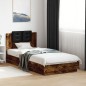 vidaXL Bettgestell mit Kopfteil & LED-Leuchten Räuchereiche 100x200 cm vidaXL Bettgestell mit Kopfteil & LED-Leuchten Räuchereiche 100x200 cm