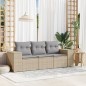 vidaXL 3-tlg. Garten-Sofagarnitur mit Kissen Beige Poly Rattan vidaXL 3-tlg. Garten-Sofagarnitur mit Kissen Beige Poly Rattan