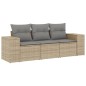 vidaXL 3-tlg. Garten-Sofagarnitur mit Kissen Beige Poly Rattan vidaXL 3-tlg. Garten-Sofagarnitur mit Kissen Beige Poly Rattan