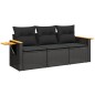 vidaXL 3-tlg. Garten-Sofagarnitur mit Kissen Schwarz Poly Rattan vidaXL 3-tlg. Garten-Sofagarnitur mit Kissen Schwarz Poly Rattan
