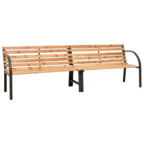 vidaXL Doppel-Gartenbank 225 cm Massivholz Tanne