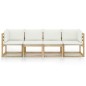 vidaXL Gartensofa 4-Sitzer mit Kissen in Creme vidaXL Gartensofa 4-Sitzer mit Kissen in Creme