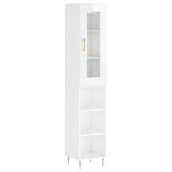 vidaXL Highboard Hochglanz-Weiß 34,5x34x180 cm Holzwerkstoff