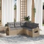 vidaXL 5-tlg. Garten-Sofagarnitur mit Kissen Beige Poly Rattan vidaXL 5-tlg. Garten-Sofagarnitur mit Kissen Beige Poly Rattan