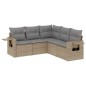 vidaXL 5-tlg. Garten-Sofagarnitur mit Kissen Beige Poly Rattan vidaXL 5-tlg. Garten-Sofagarnitur mit Kissen Beige Poly Rattan