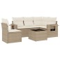 vidaXL 6-tlg. Garten-Sofagarnitur mit Kissen Beige Poly Rattan vidaXL 6-tlg. Garten-Sofagarnitur mit Kissen Beige Poly Rattan