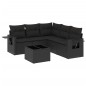 vidaXL 6-tlg. Garten-Sofagarnitur mit Kissen Schwarz Poly Rattan vidaXL 6-tlg. Garten-Sofagarnitur mit Kissen Schwarz Poly Rattan