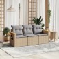 vidaXL 3-tlg. Garten-Sofagarnitur mit Kissen Beige Poly Rattan vidaXL 3-tlg. Garten-Sofagarnitur mit Kissen Beige Poly Rattan