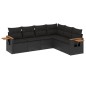 vidaXL 6-tlg. Garten-Sofagarnitur mit Kissen Schwarz Poly Rattan vidaXL 6-tlg. Garten-Sofagarnitur mit Kissen Schwarz Poly Rattan