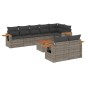 vidaXL 9-tlg. Garten-Sofagarnitur mit Kissen Grau Poly Rattan vidaXL 9-tlg. Garten-Sofagarnitur mit Kissen Grau Poly Rattan