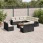 vidaXL 12-tlg. Garten-Sofagarnitur mit Kissen Schwarz Poly Rattan vidaXL 12-tlg. Garten-Sofagarnitur mit Kissen Schwarz Poly Rattan