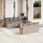 vidaXL 11-tlg. Garten-Sofagarnitur mit Kissen Beige Poly Rattan vidaXL 11-tlg. Garten-Sofagarnitur mit Kissen Beige Poly Rattan