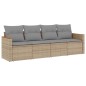 vidaXL 4-tlg. Garten-Sofagarnitur mit Kissen Beige Poly Rattan vidaXL 4-tlg. Garten-Sofagarnitur mit Kissen Beige Poly Rattan