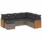 vidaXL 7-tlg. Garten-Sofagarnitur mit Kissen Grau Poly Rattan vidaXL 7-tlg. Garten-Sofagarnitur mit Kissen Grau Poly Rattan