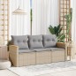 vidaXL 3-tlg. Garten-Sofagarnitur mit Kissen Beige Poly Rattan vidaXL 3-tlg. Garten-Sofagarnitur mit Kissen Beige Poly Rattan