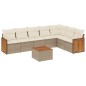 vidaXL 8-tlg. Garten-Sofagarnitur mit Kissen Beige Poly Rattan vidaXL 8-tlg. Garten-Sofagarnitur mit Kissen Beige Poly Rattan