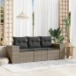 vidaXL 3-tlg. Garten-Sofagarnitur mit Kissen Grau Poly Rattan vidaXL 3-tlg. Garten-Sofagarnitur mit Kissen Grau Poly Rattan