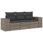vidaXL 3-tlg. Garten-Sofagarnitur mit Kissen Grau Poly Rattan vidaXL 3-tlg. Garten-Sofagarnitur mit Kissen Grau Poly Rattan