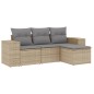 vidaXL 4-tlg. Garten-Sofagarnitur mit Kissen Beige Poly Rattan vidaXL 4-tlg. Garten-Sofagarnitur mit Kissen Beige Poly Rattan