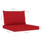 3-tlg. Garten-Lounge-Set mit Roten Kissen 3-tlg. Garten-Lounge-Set mit Roten Kissen