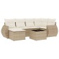vidaXL 7-tlg. Garten-Sofagarnitur mit Kissen Beige Poly Rattan vidaXL 7-tlg. Garten-Sofagarnitur mit Kissen Beige Poly Rattan