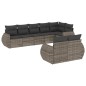 vidaXL 8-tlg. Garten-Sofagarnitur mit Kissen Grau Poly Rattan vidaXL 8-tlg. Garten-Sofagarnitur mit Kissen Grau Poly Rattan