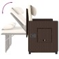 vidaXL Gartenbank Verstellbar mit Kissen Braun Poly Rattan