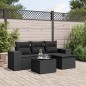 vidaXL 5-tlg. Garten-Sofagarnitur mit Kissen Schwarz Poly Rattan vidaXL 5-tlg. Garten-Sofagarnitur mit Kissen Schwarz Poly Rattan