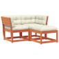 vidaXL 3-tlg. Garten-Sofagarnitur mit Kissen Wachsbraun Kiefernholz vidaXL 3-tlg. Garten-Sofagarnitur mit Kissen Wachsbraun Kiefernholz
