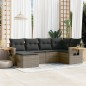 vidaXL 6-tlg. Garten-Sofagarnitur mit Kissen Grau Poly Rattan vidaXL 6-tlg. Garten-Sofagarnitur mit Kissen Grau Poly Rattan