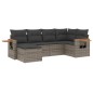 vidaXL 6-tlg. Garten-Sofagarnitur mit Kissen Grau Poly Rattan vidaXL 6-tlg. Garten-Sofagarnitur mit Kissen Grau Poly Rattan