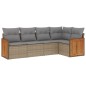 vidaXL 5-tlg. Garten-Sofagarnitur mit Kissen Beige Poly Rattan vidaXL 5-tlg. Garten-Sofagarnitur mit Kissen Beige Poly Rattan