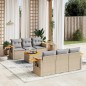 vidaXL 7-tlg. Garten-Sofagarnitur mit Kissen Beige Poly Rattan vidaXL 7-tlg. Garten-Sofagarnitur mit Kissen Beige Poly Rattan