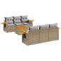 vidaXL 7-tlg. Garten-Sofagarnitur mit Kissen Beige Poly Rattan vidaXL 7-tlg. Garten-Sofagarnitur mit Kissen Beige Poly Rattan