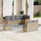 vidaXL 8-tlg. Garten-Sofagarnitur mit Kissen Beige Poly Rattan vidaXL 8-tlg. Garten-Sofagarnitur mit Kissen Beige Poly Rattan