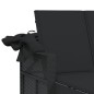 vidaXL Doppel-Sonnenliege mit Dach und Auflagen Schwarz Poly Rattan vidaXL Doppel-Sonnenliege mit Dach und Auflagen Schwarz Poly Rattan