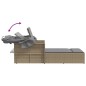 vidaXL Doppel-Sonnenliege mit Dach und Auflagen Beige Poly Rattan vidaXL Doppel-Sonnenliege mit Dach und Auflagen Beige Poly Rattan