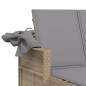vidaXL Doppel-Sonnenliege mit Dach und Auflagen Beige Poly Rattan vidaXL Doppel-Sonnenliege mit Dach und Auflagen Beige Poly Rattan
